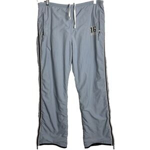 Vtg 90s Abercrombie & Fitch Womens Nylon Track Pants Medium Blue Athletic Stripe
